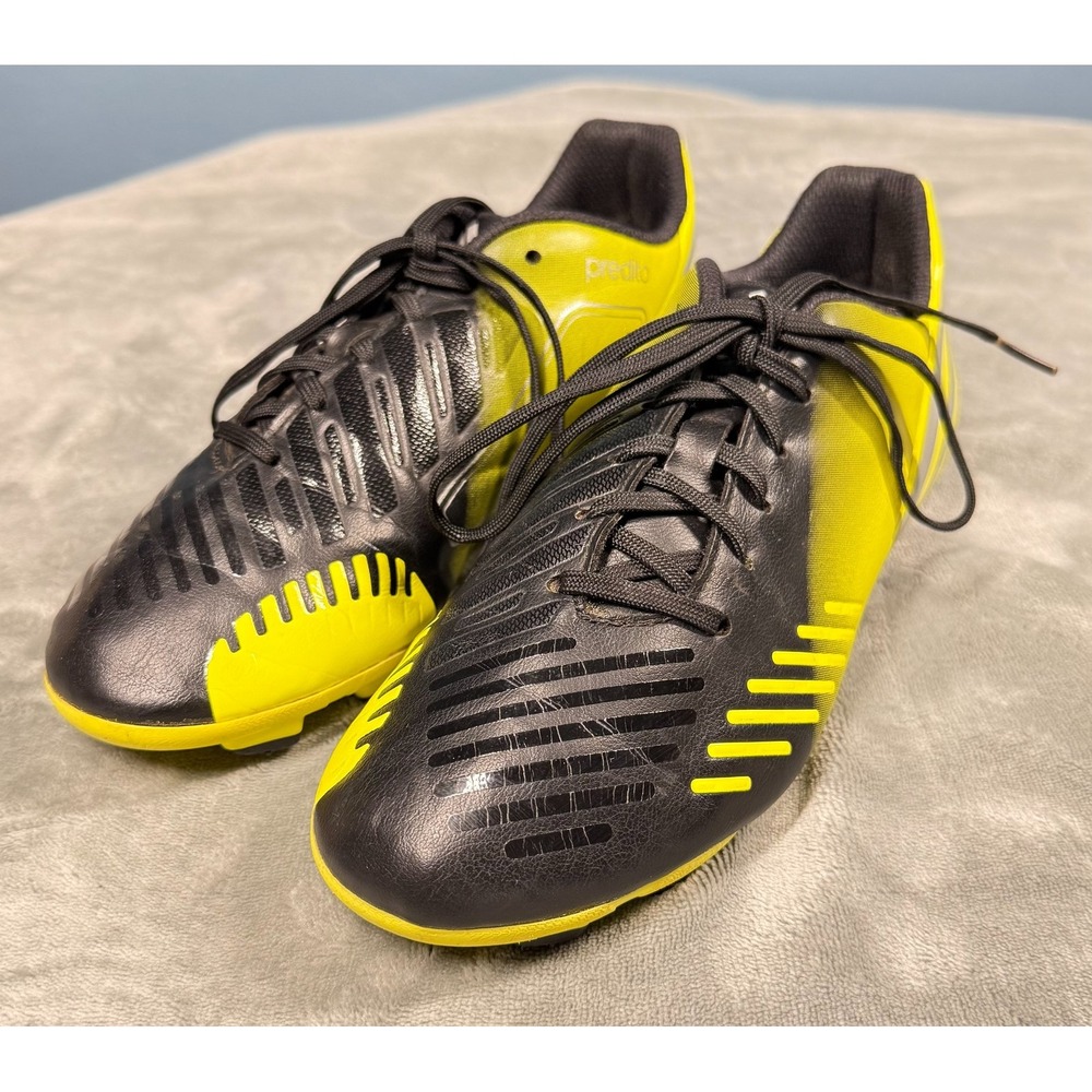 Adidas Predito Predator Soccer Cleats Mens 6 Black Yellow FG Shoes